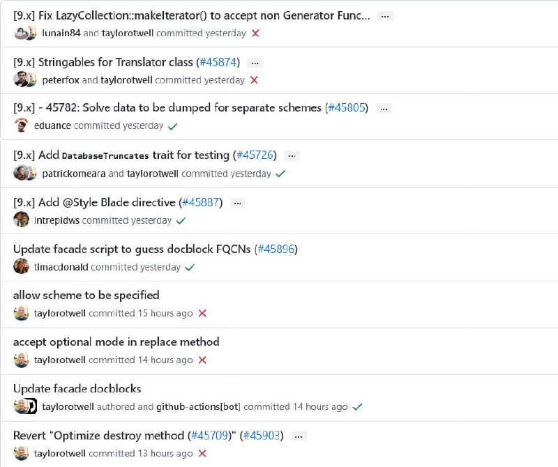 Релиз Laravel 9.50, 9.50.1, 9.50.2
