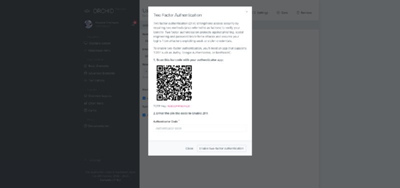 Включаем двухфакторную аутентификацию в Laravel Orchid