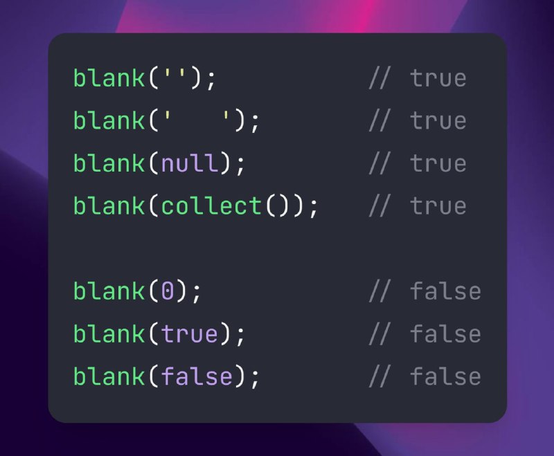 Laravel-хелпер blank для проверки на пустоту массивов, строк и коллекций