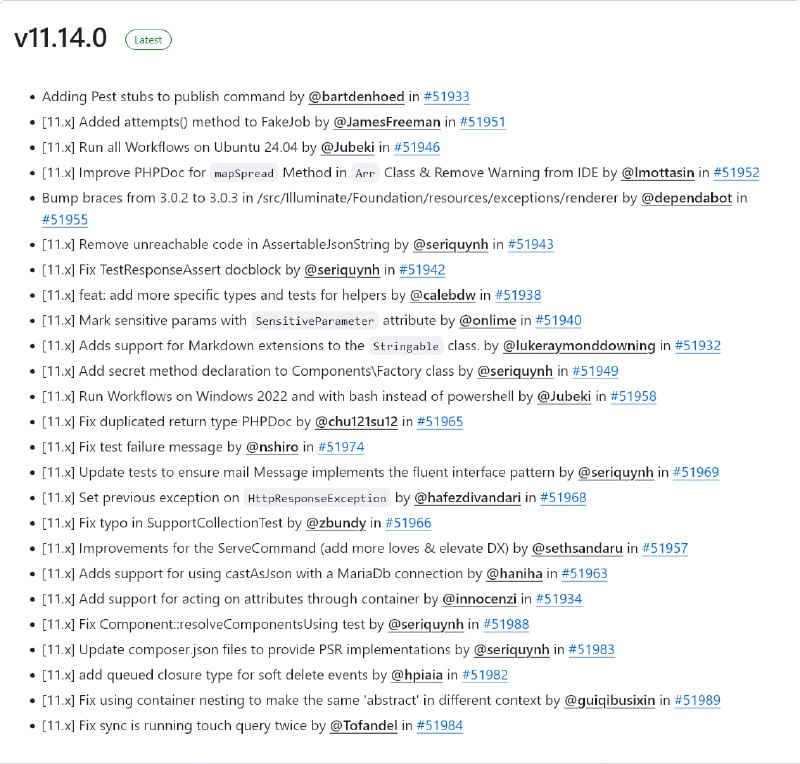 Релиз Laravel 11.14
