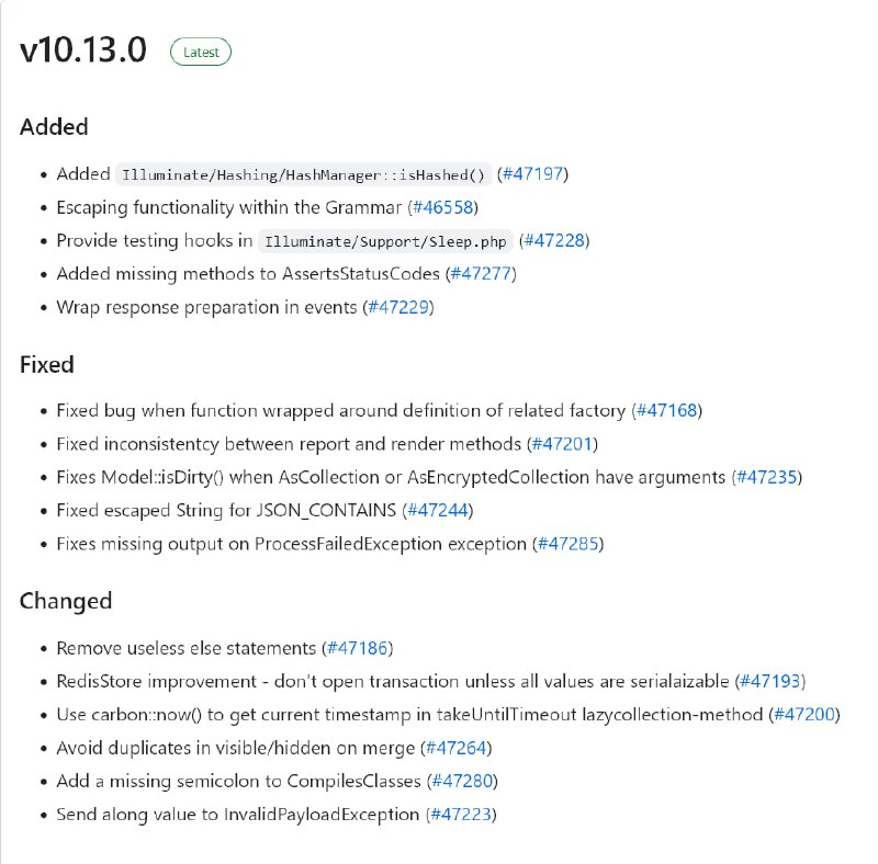 Релиз Laravel 10.13