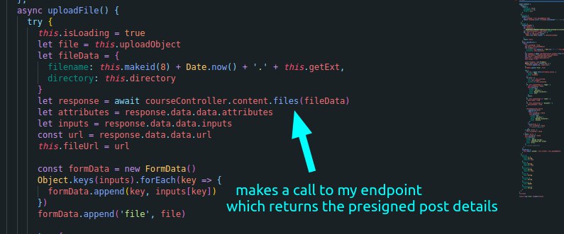 Upload files to Amazon S3 from the browser using pre-signed post (Laravel, Nuxt.js)