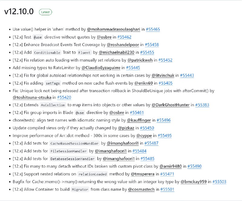 Релиз Laravel 12.10