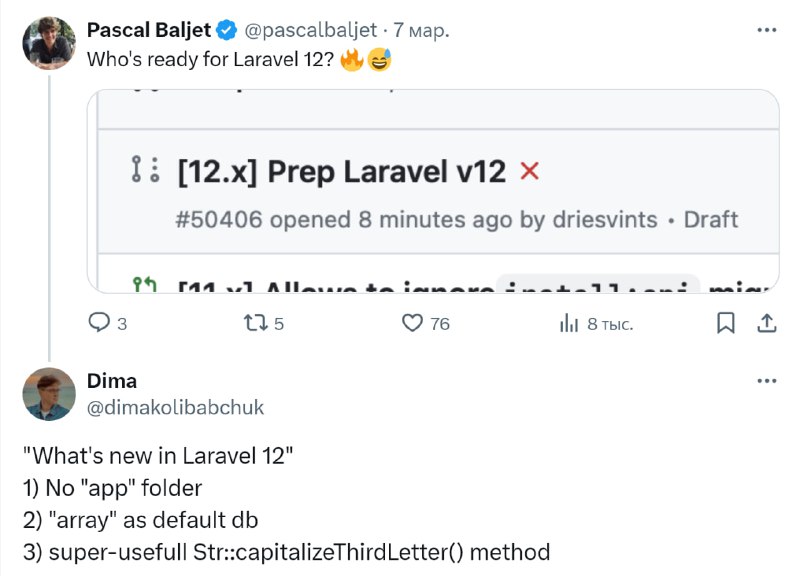 Начата работа над Laravel 12