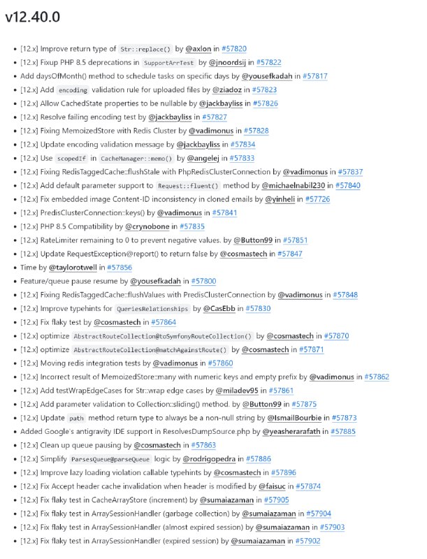 Релиз Laravel 12.40
