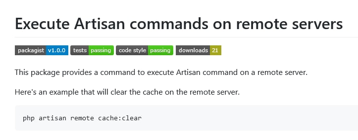 Релиз Laravel RemoteПакет для запуска artisan-команд на удаленном сервере
