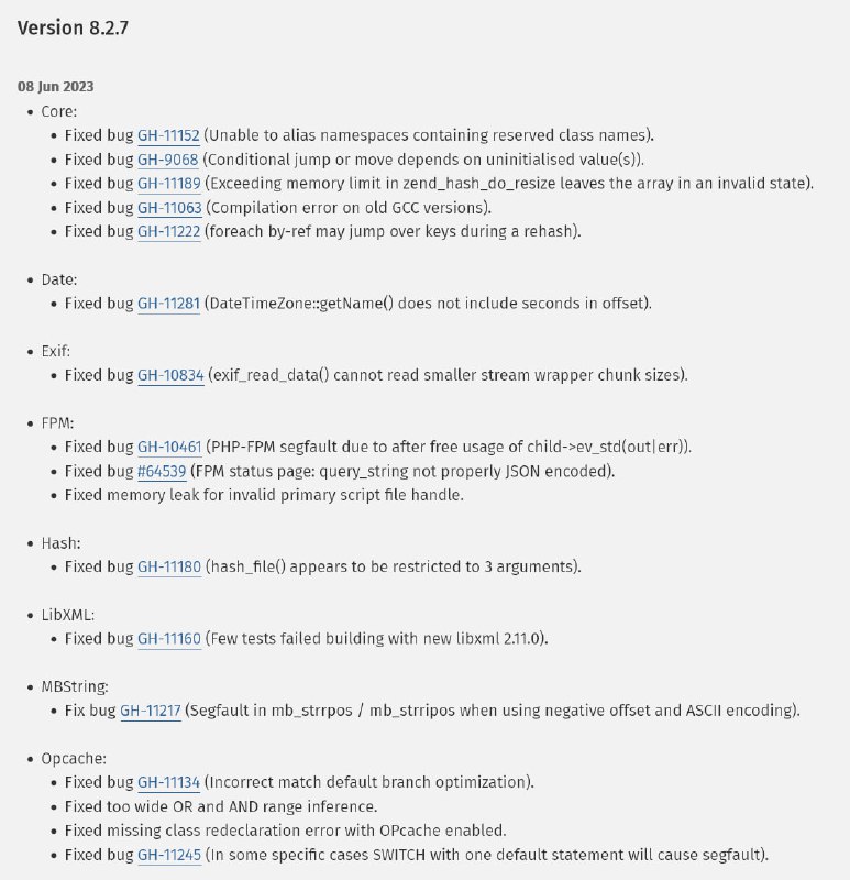 Релизы 8.2.7, 8.1.20 и 8.0.29