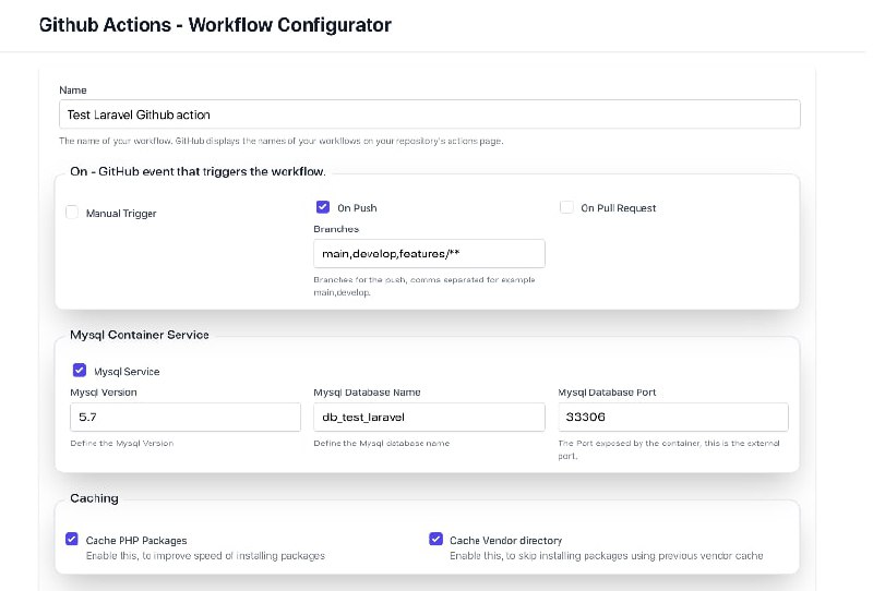 Релиз Laravel Github Actions Workflow Configurator
