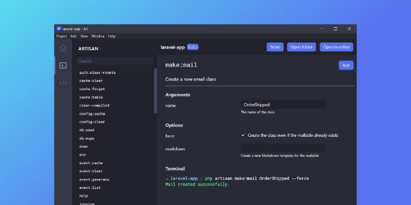 GitHub - tmdh/laravel-kit: A desktop Laravel admin panel app