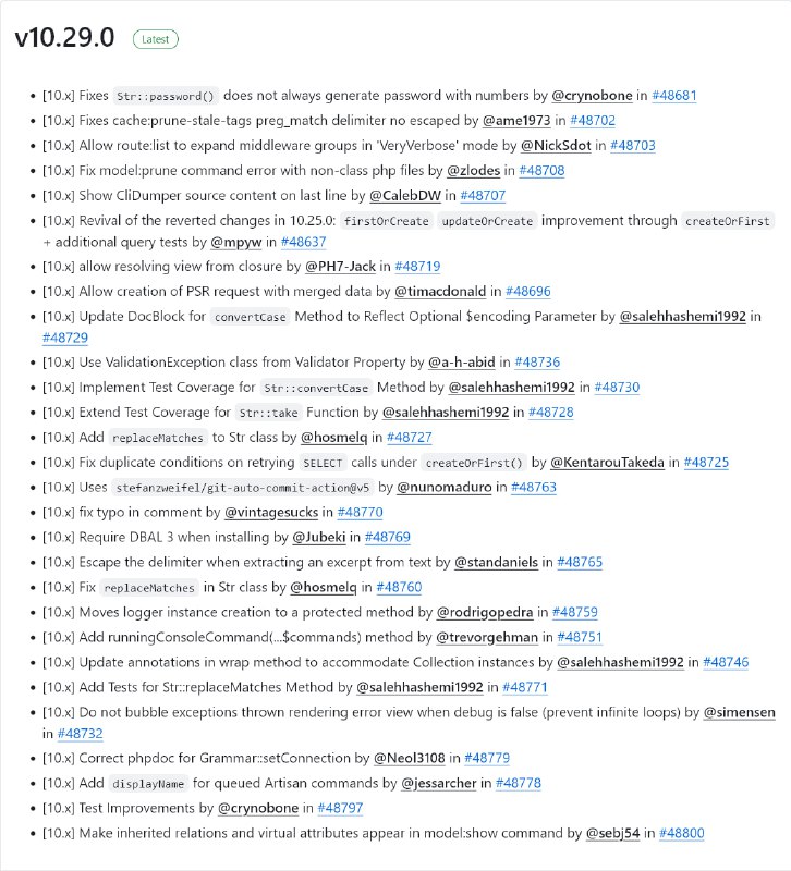 Релиз Laravel 10.29