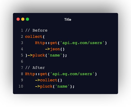 Новое в Laravel 8.29Метод collect в HTTP-запросе