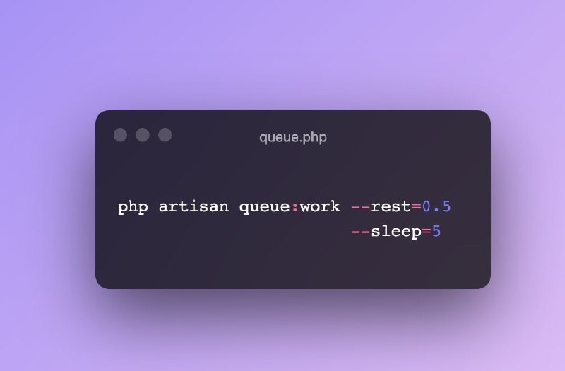 Новое в Laravel 8.32Возможность замедлять воркеры. В примере: делать паузу между заданиями 500 мс и засыпать на 5 секунд, если очередь пуста.Внимание: если вы используете Redis для хранения очередей, то замедление воркеров приведет к повышенному потреблению памяти, так как задачи будут храниться дольше.