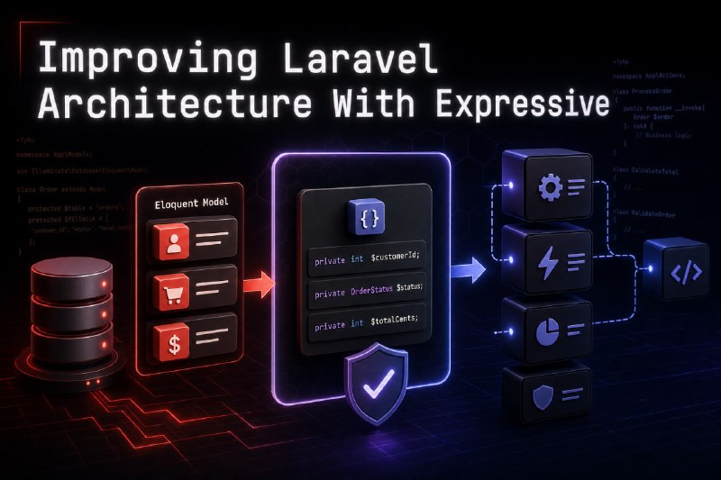 Улучшение архитектуры Laravel с помощью ExpressiveExpressive — это пакет, предоставляющий типизированные объекты для Eloquent. Он позволяет использовать Eloquent в качестве уровня хранения данных, предоставляя при этом вашему приложению и бизнес-логике более чистый типизированный объект для работы.