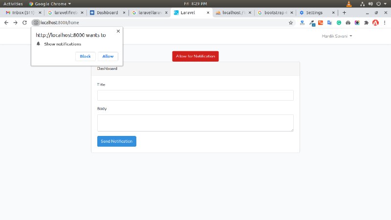 Laravel 8 Firebase Web Push Notification Example