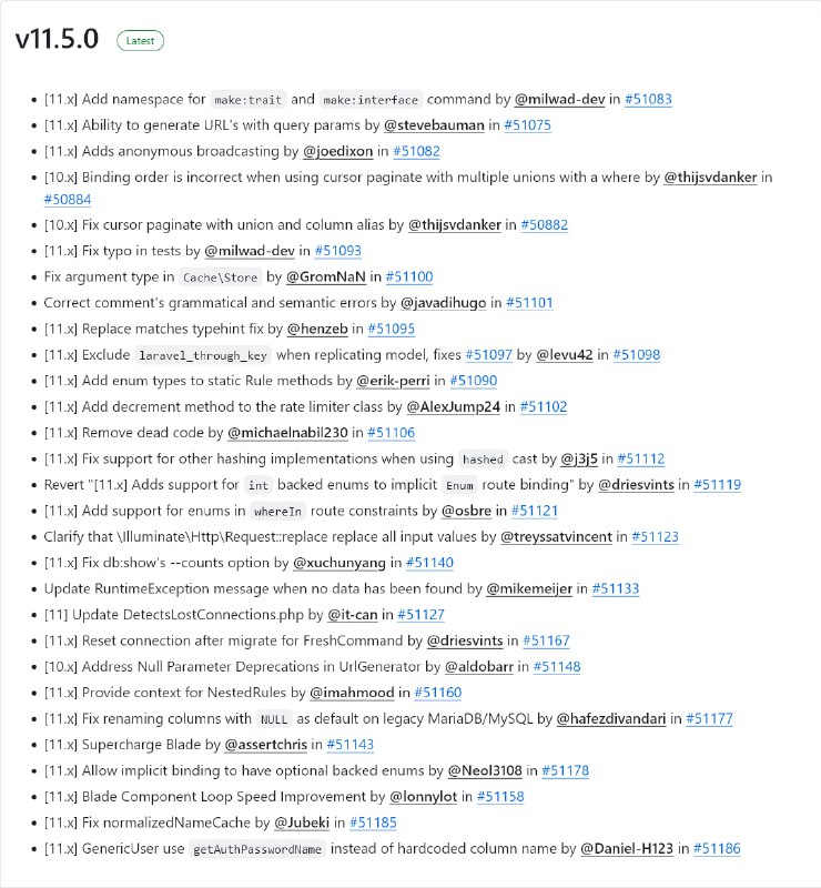 Релиз Laravel 11.5