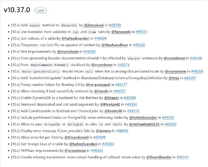Релиз Laravel 10.37