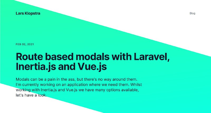 Laravel+Inertia+Vue: Модальные окна на основе маршрутов