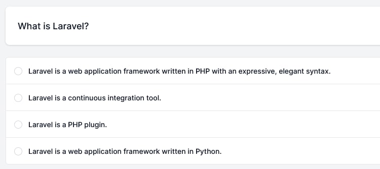 Викторины на знание Laravel