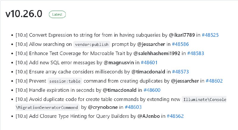 Релиз Laravel 10.26
