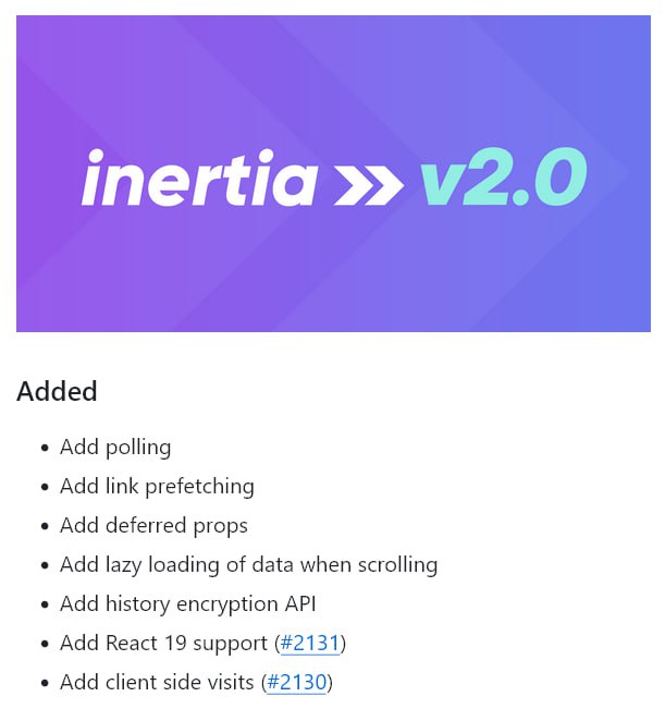 Релиз Inertia 2.0