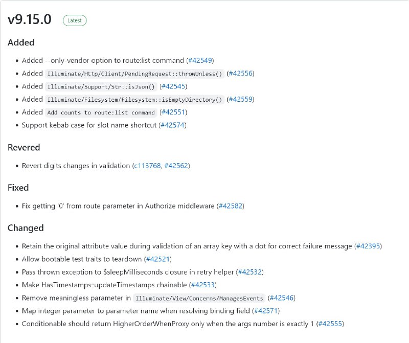 Релиз Laravel 9.15
