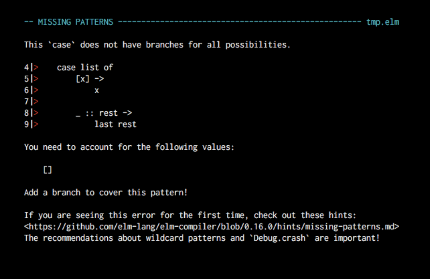 New error. Programming language Elm. Poetry Python.